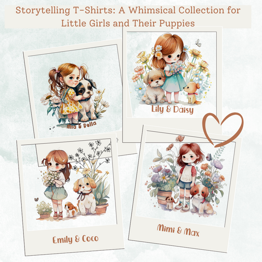 Storytelling T-Shirts: A Whimsical Collection for Little Girls and Their Puppies