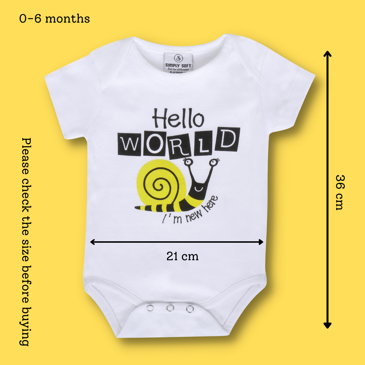 "Hello World, I'm New Here" Organic Cotton Baby Onesie