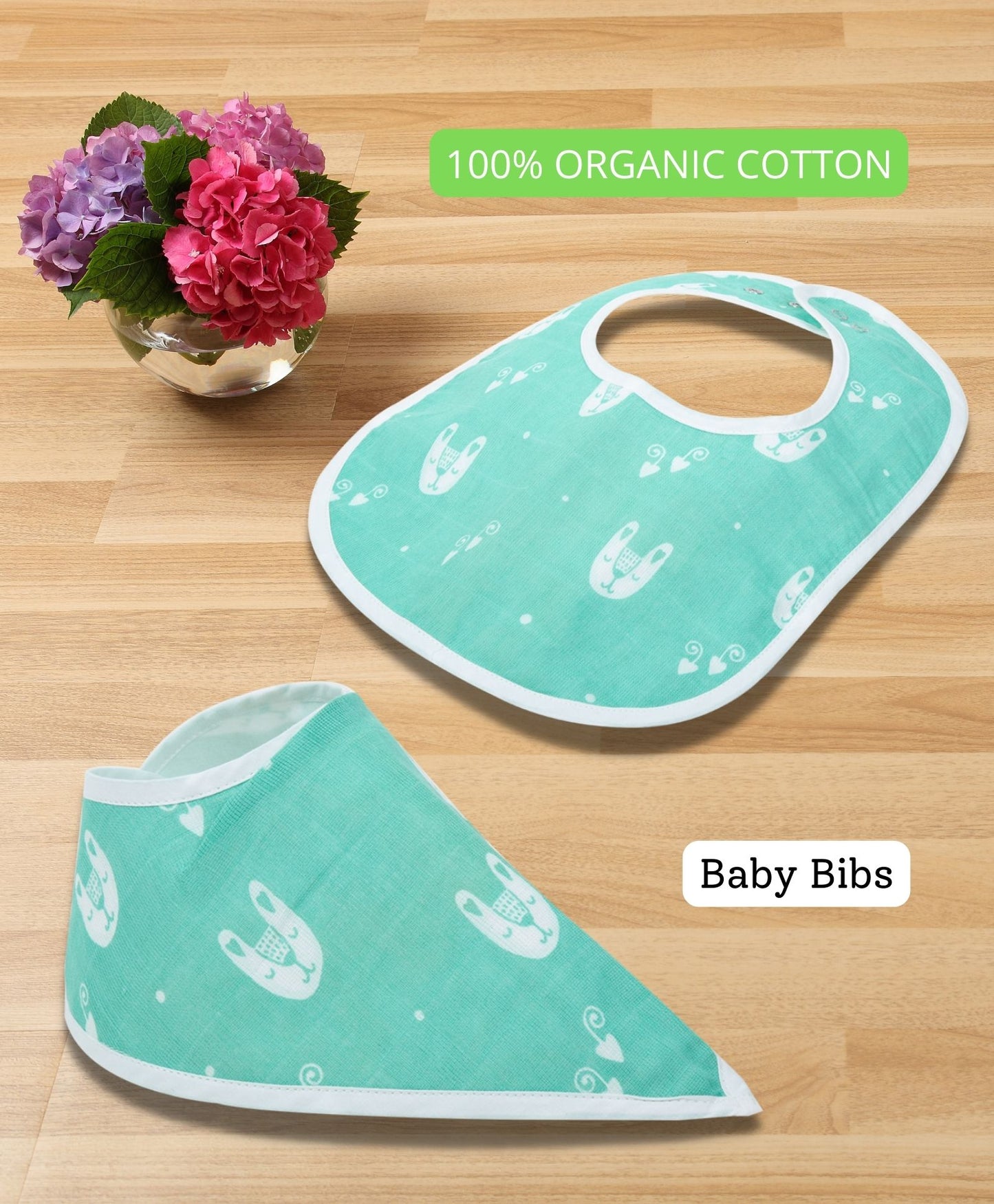 Organic Cotton Set of Two Bibs: Stylish and Comfortable Baby Feeding Essentials