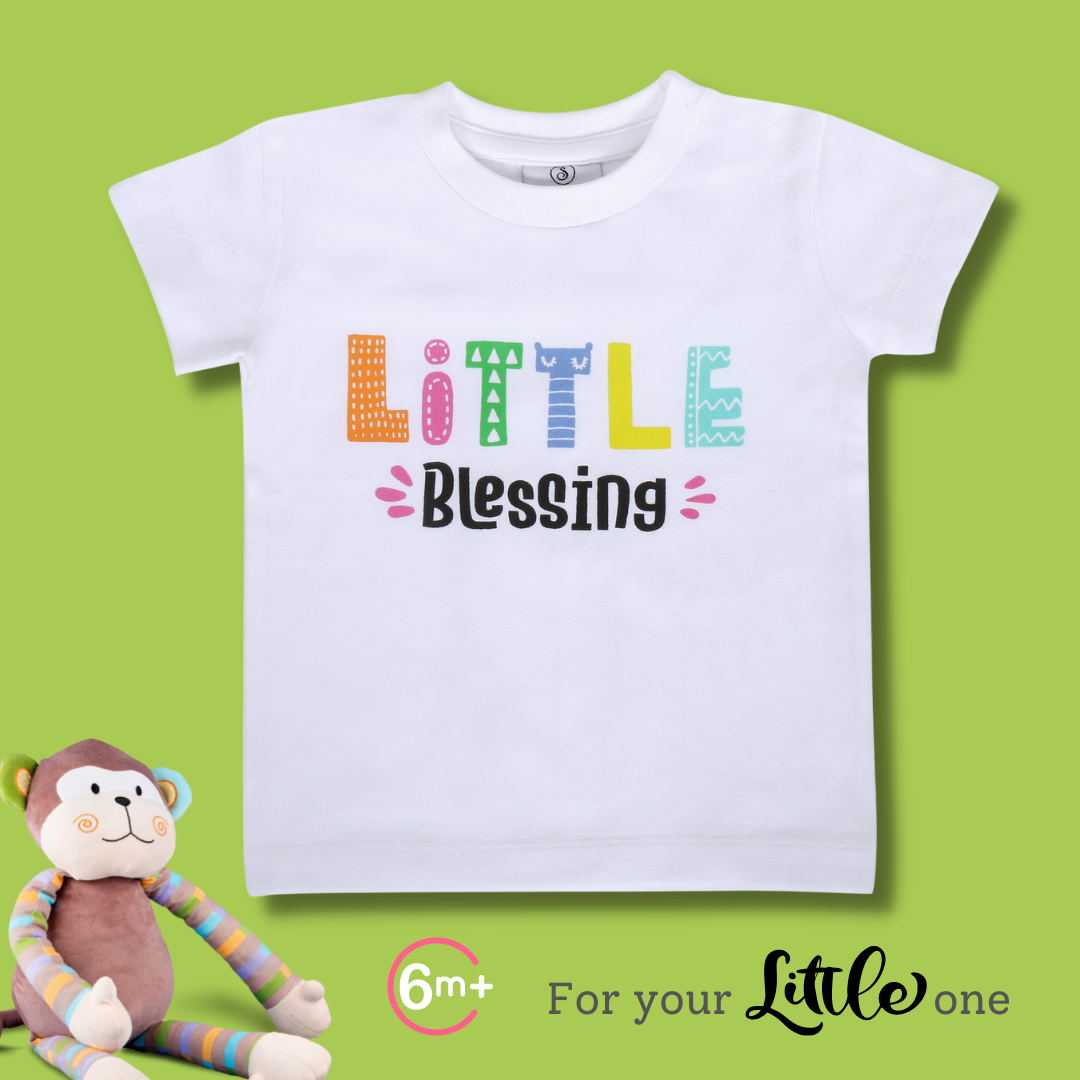 "Little Blessing" Organic Cotton T-Shirt for 6-12 Months