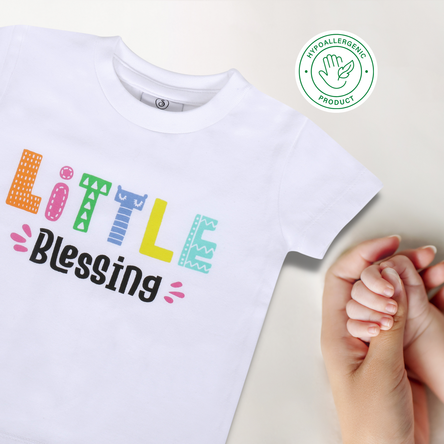 "Little Blessing" Organic Cotton T-Shirt for 6-12 Months