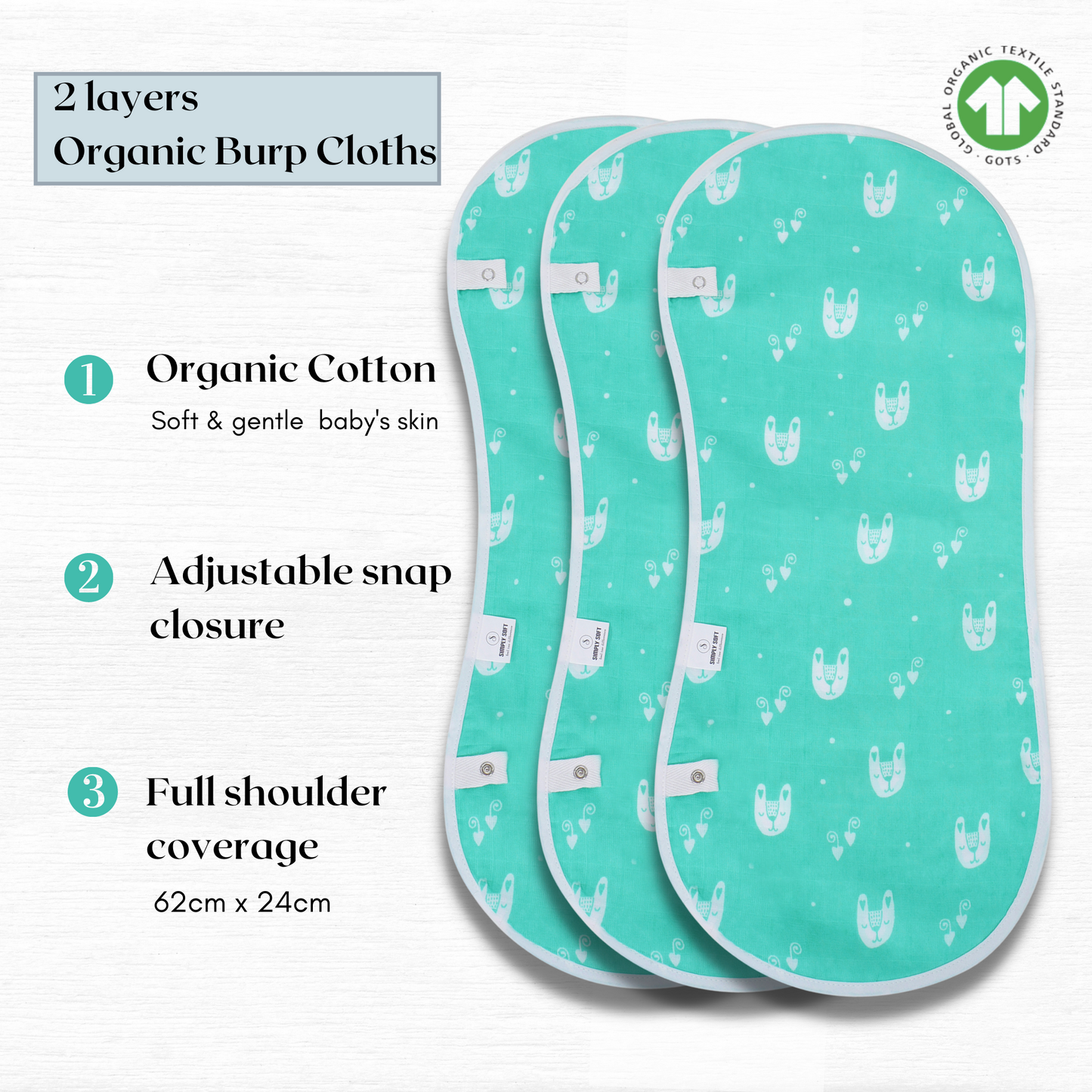 Pure Comfort: 100% Organic Cotton Burp Cloths for Your Little One