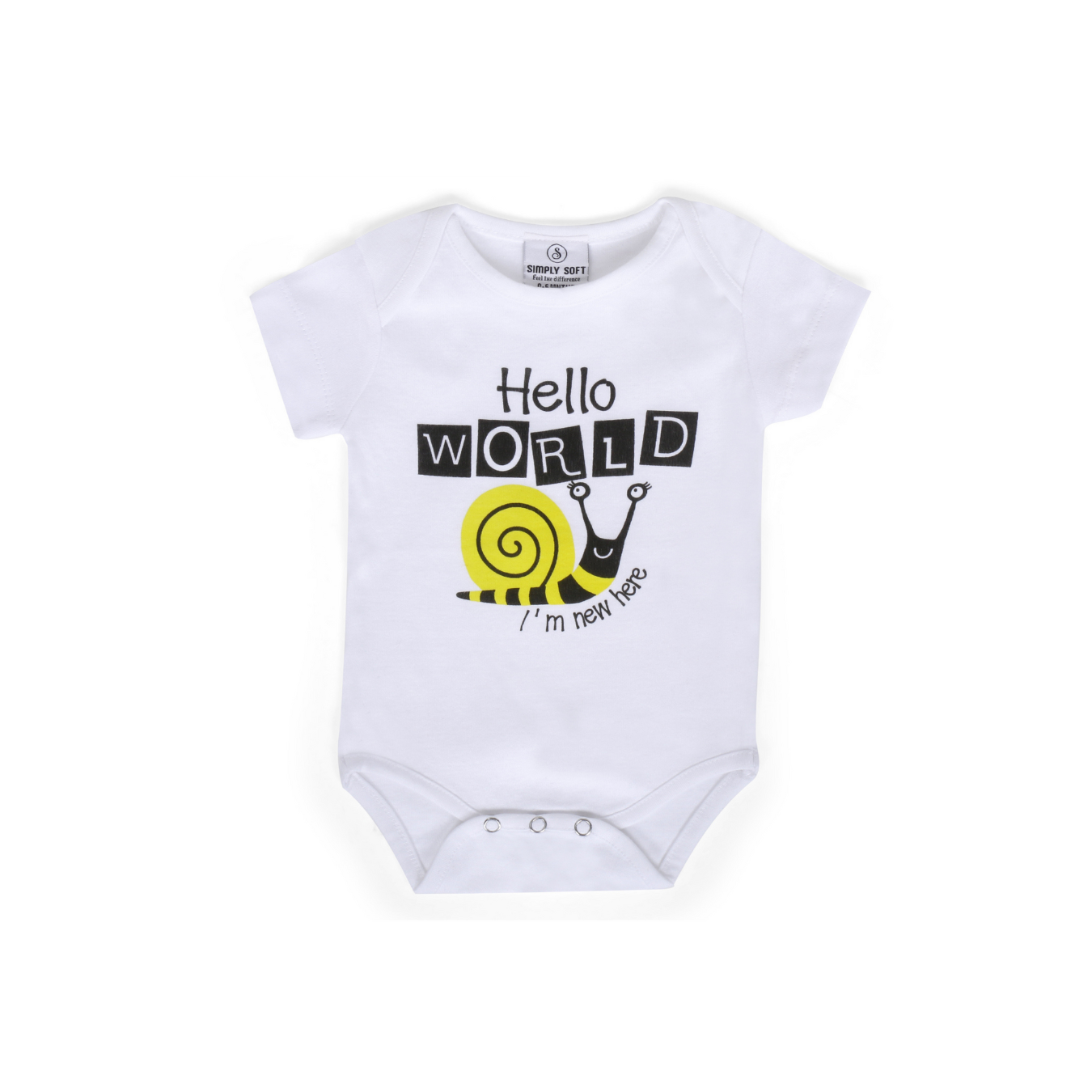 "Hello World, I'm New Here" Organic Cotton Baby Onesie