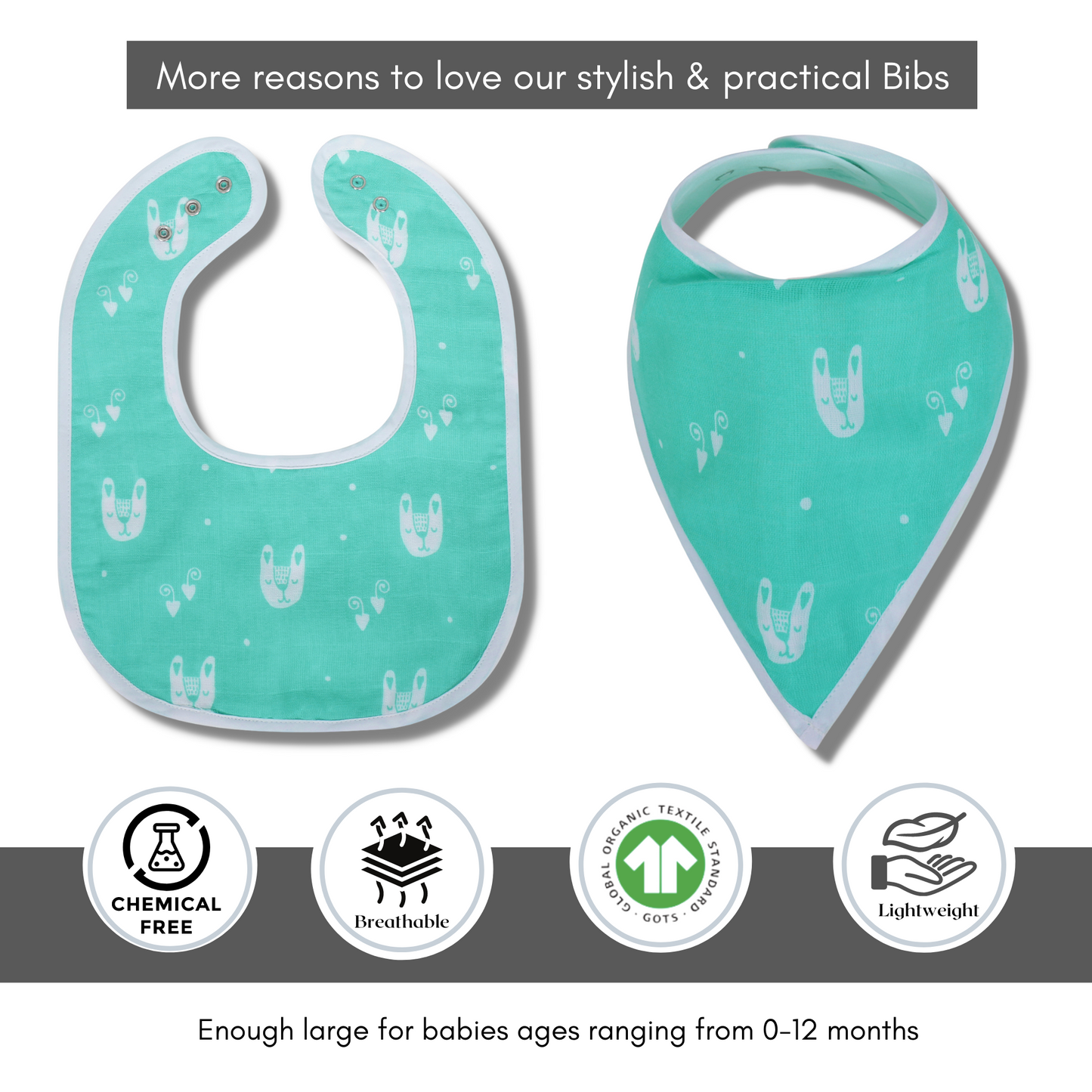 Organic Cotton Set of Two Bibs: Stylish and Comfortable Baby Feeding Essentials