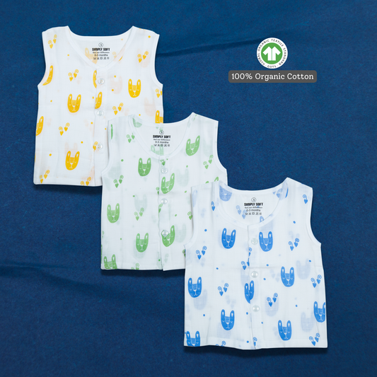 Organic Cotton Jablas in Blue, Green, and Yellow