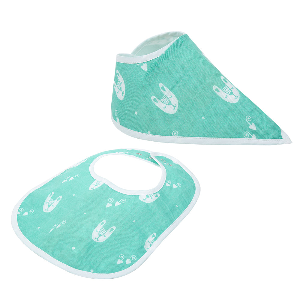 Organic Cotton Set of Two Bibs: Stylish and Comfortable Baby Feeding Essentials